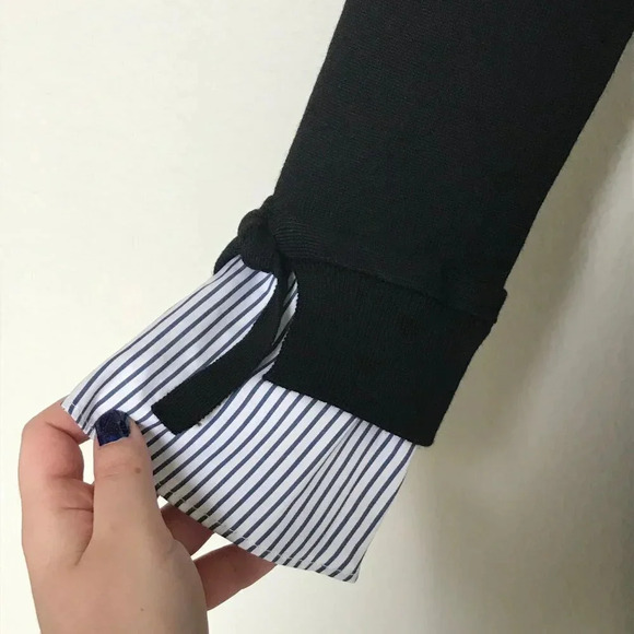 Loft Black Long Sleeve Layered Sweater Dress - Picture 2 of 5